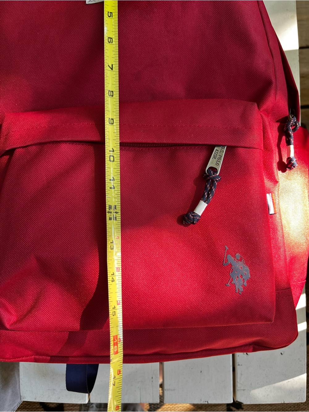 U.S. Polo Assn. Red Canvas Classic Backpack Laptop Sleeve Travel School - Picture 7 of 14